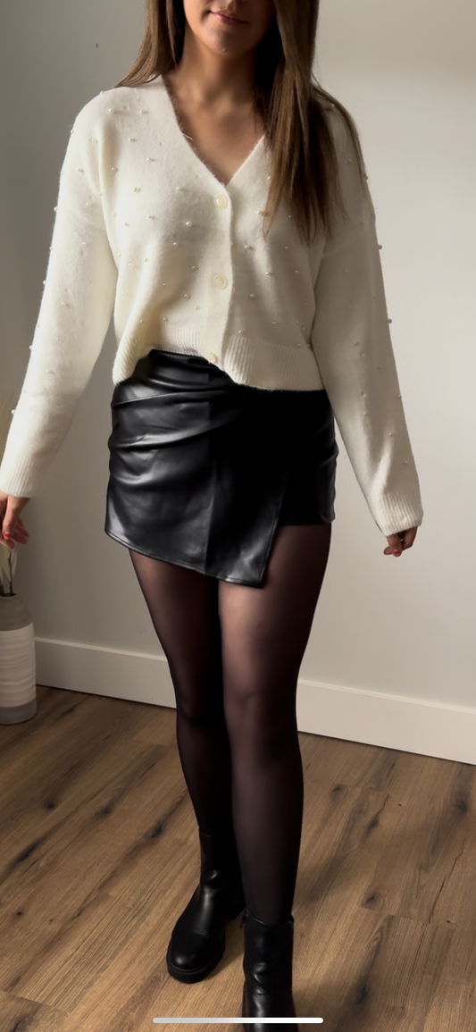 Pleated Wrap Skort